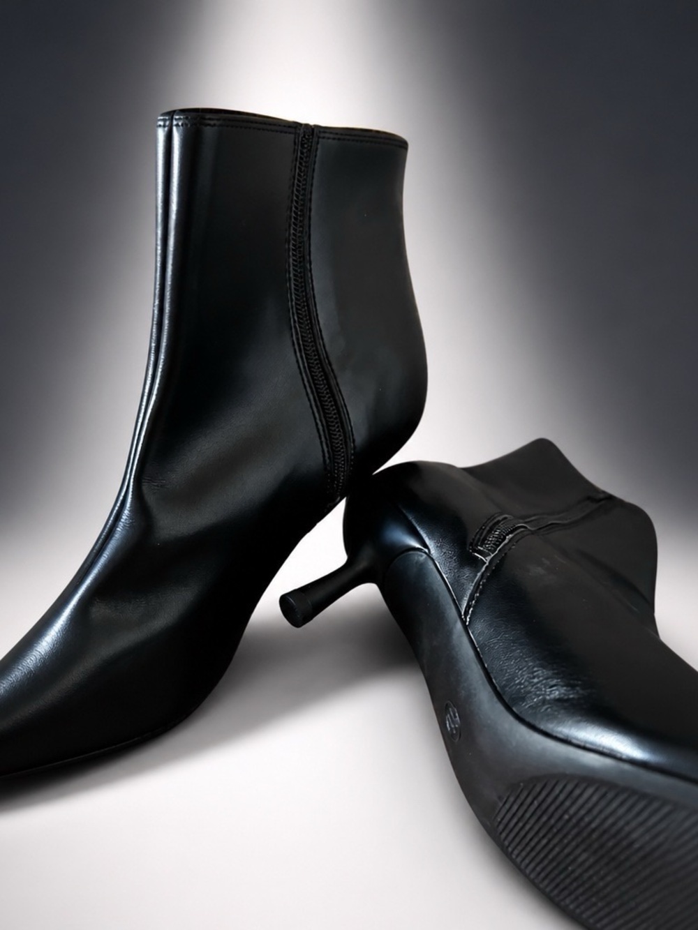 A new Day Black Ankle Side Zip Boots Size 11